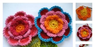 Crochet Triple Layer Flower