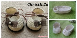 DIY Crochet Baby Booties with Ribbon Tie