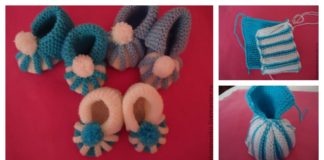 How to Easily Knit Cute Pom-pom Decorated Baby Booties