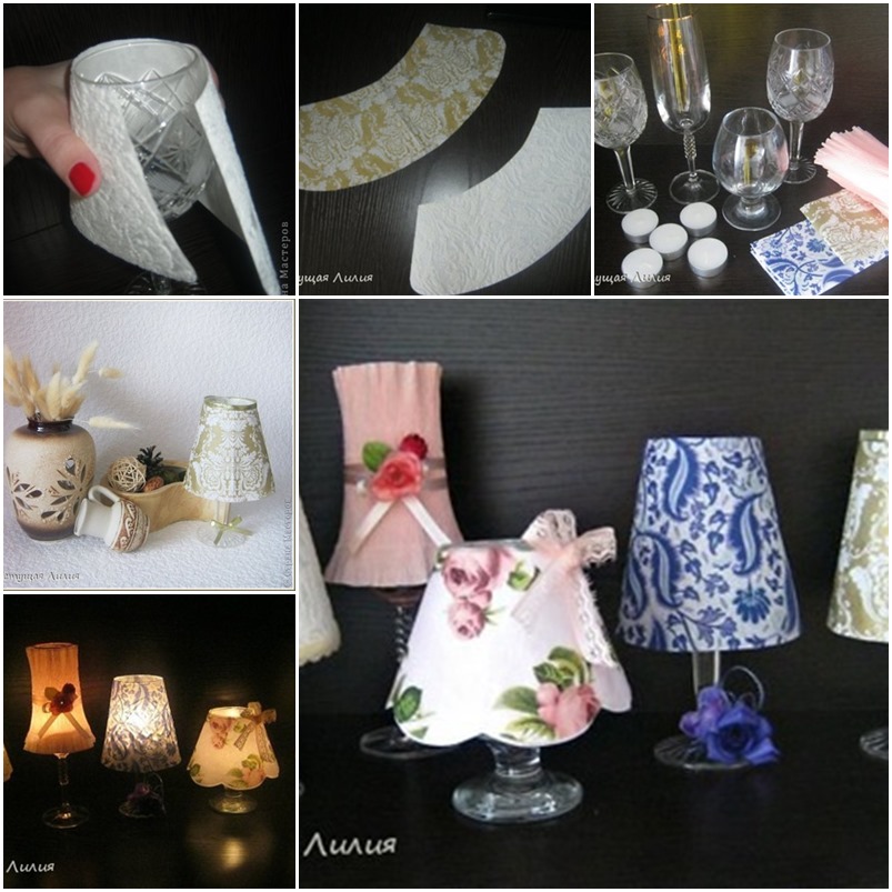 DIY Wine Glass Candle Lamp Cool creativity