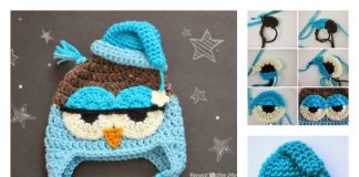 DIY Crochet Cute Drowsy Owl Hat