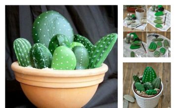 DIY Stone Cactus Yard Art