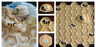 DIY Sweet As Honey Baby Blanket and Hat Set