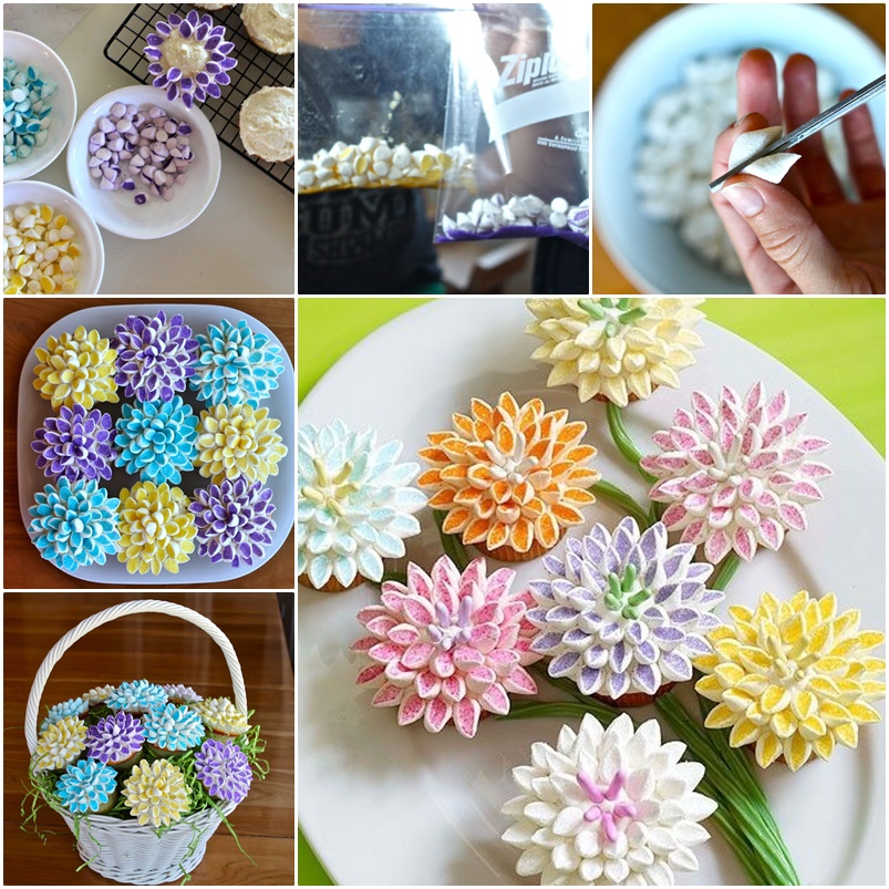 Marshmallow Flower Cupcakes