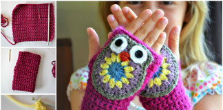 DIY Crochet Adorable Owl Mittens Free Pattern