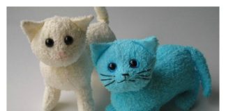 DIY Terry Cloth Cats with Free Pattern