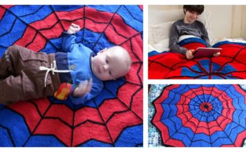 Knit Spiderman Blanket with Free Pattern