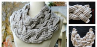 Crochet Double Layered Braided Cowl with Free Pattern