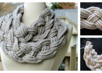 Crochet Double Layered Braided Cowl with Free Pattern