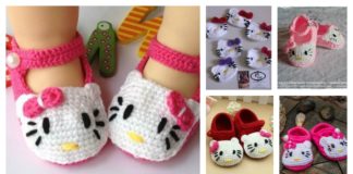 Crochet Hello Kitty Booties with Pattern