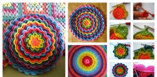 Crochet Blooming Flower Cushion with Free Pattern