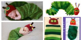 Crochet Hungry Caterpillar Cocoon and Hat Set with Free Pattern