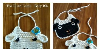 Crochet Little Lamb Baby Bib with Free Pattern and Tutorial