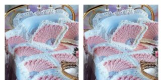 Ladys Fan Coverlet and Pillow FREE Crochet Pattern