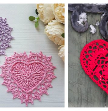 Crochet Lovely Heart Doilies Free Patterns Great for Valentine's Day