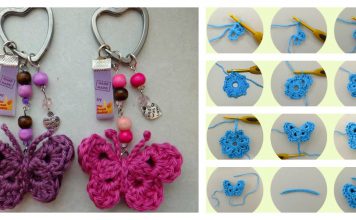 Crochet Butterfly Keychain Free Pattern