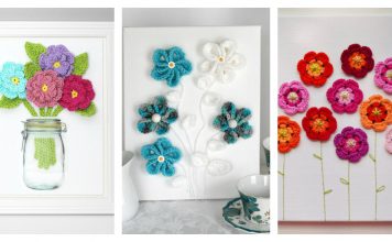 Free Flower 3D Wall Art Crochet Patterns