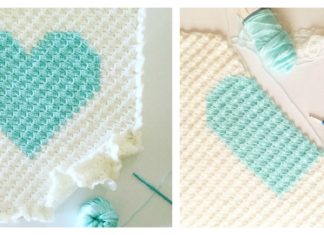 Corner to Corner Heart Blanket Free Crochet Pattern