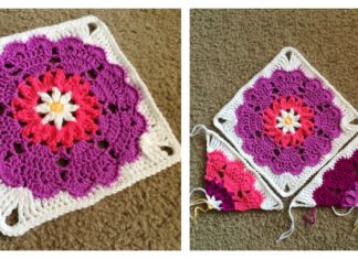 Heart Mandala Square Free Crochet Pattern