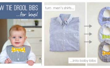 DIY Baby Bow Tie Drool Bib From a Shirt