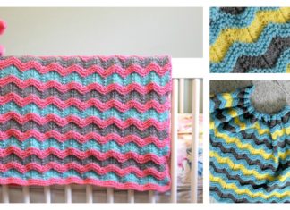 Classic Ripple Baby Afghan Blanket Free Knitting Pattern