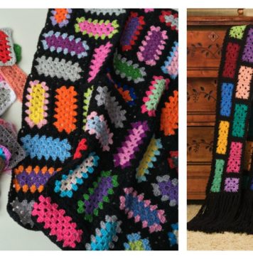 Rectangle Granny Square Free Crochet Pattern