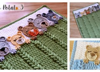 Sleep Tight Teddy Bear Baby Blanket Crochet Pattern