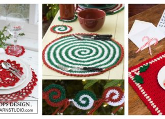 Christmas Placemat Set Free Crochet Patterns