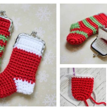 Christmas Stocking Coin Purse Free Crochet Pattern