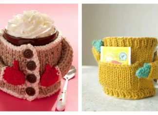 Coffee Cozy Sweaters Free Kniiting Pattern and Video Tutorial