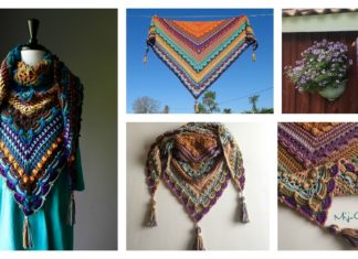 Lost in Time Triangle Shawl Free Crochet Pattern