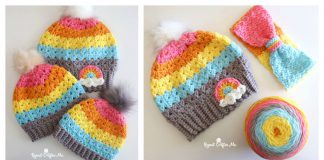 V-Shaped Puff Stitch Hat Crochet Pattern and Video Tutorial