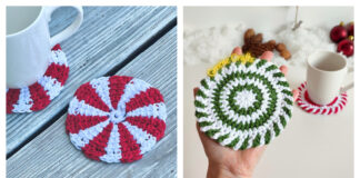 10+ Peppermint Candy Coasters Crochet Patterns