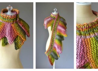 18 Petals Scarf Free Knitting Pattern