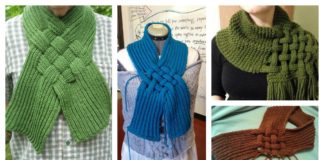 Celtic Knot Looped Scarf Free Knitting Pattern