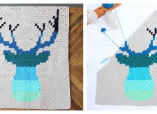 Corner to Corner Deer Afghan Blanket Free Crochet Pattern