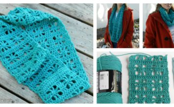 Cube Lace Infinity Scarf Free Crochet Pattern