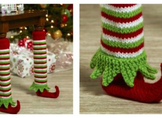 Elf Shoe Table Leg Cover Free Knitting Pattern