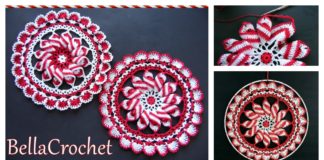 Peppermint Pinwheel Doily Free Crochet Pattern