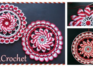 Peppermint Pinwheel Doily Free Crochet Pattern