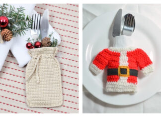 Christmas Cutlery Holders Free Crochet Patterns