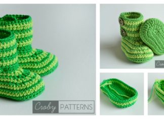 Green Zebra Baby Booties Free Crochet Pattern