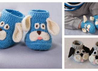 Happy Puppy Baby Slippers Free Crochet Pattern