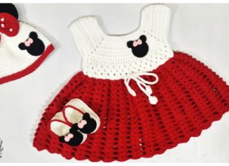 Mickey Minnie Mouse Baby Dress Set Free Crochet Pattern