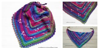 Dragonfly Bandana Cowl Free Crochet Pattern