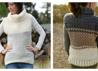 Cowl Sweater Vest Free Crochet Pattern