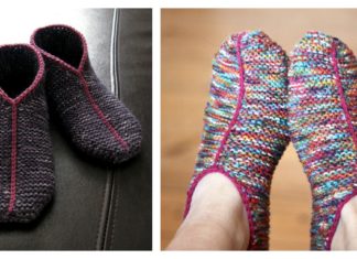 Simple Garter Stitch Slippers Free knitting Pattern