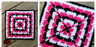 Squared Ripples Free Crochet Pattern