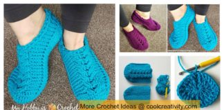 Chic Cable Slippers Free Crochet Pattern