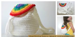 Rainbow Drawstring Backpack Free Crochet Pattern